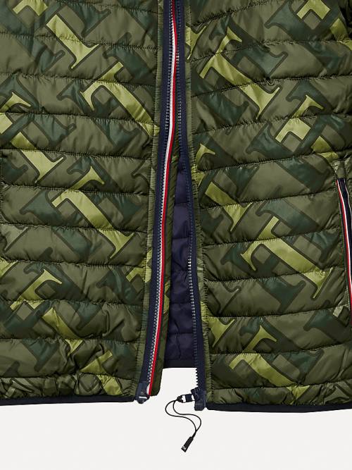 Tommy Hilfiger Adaptive Monogram Puffer Moški Jakne Zelena | TH456CJM