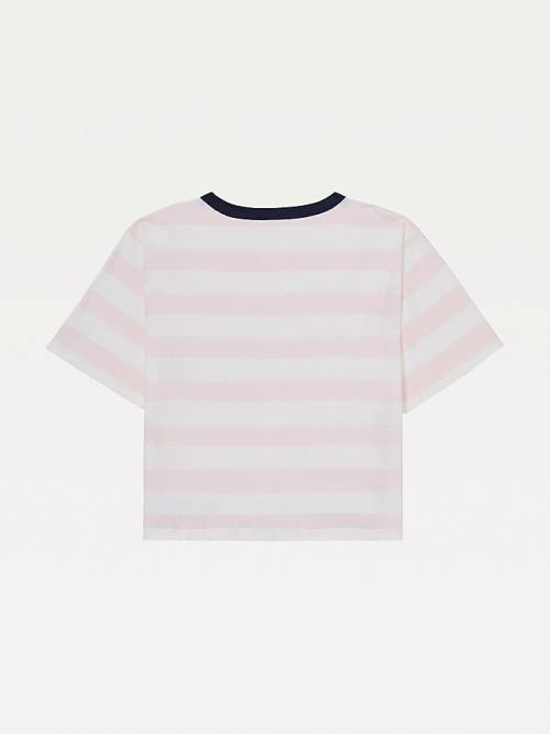 Tommy Hilfiger Adaptive Organic Cotton Ženske Majice Roza | TH857NUD