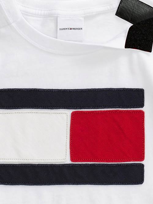 Tommy Hilfiger Adaptive Oversize Flag Logo Fantje Majice Bela | TH390RDJ