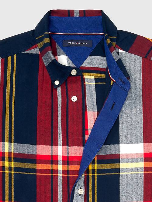 Tommy Hilfiger Adaptive Plaid Check Slim Fit Moški Srajce Multi | TH542BYU