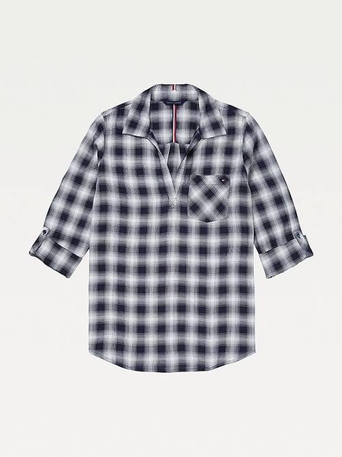 Tommy Hilfiger Adaptive Plaid Popover Ženske Srajce Modra | TH062DFU