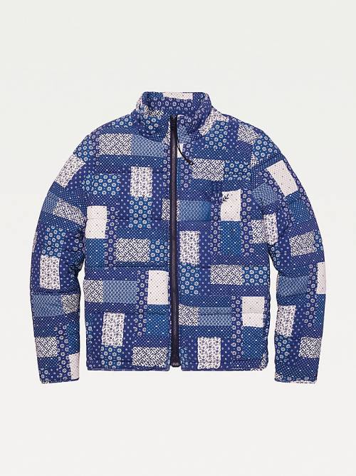 Tommy Hilfiger Adaptive Print Puffer Ženske Jakne Modra | TH237ABL