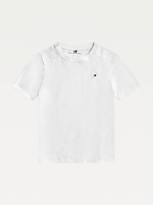 Tommy Hilfiger Adaptive Pure Cotton Fantje Majice Bela | TH604PFN