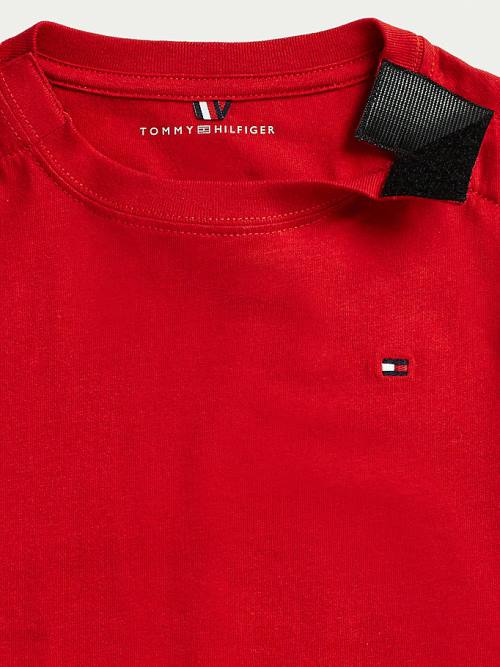 Tommy Hilfiger Adaptive Pure Cotton Fantje Majice Rdeča | TH856RXM