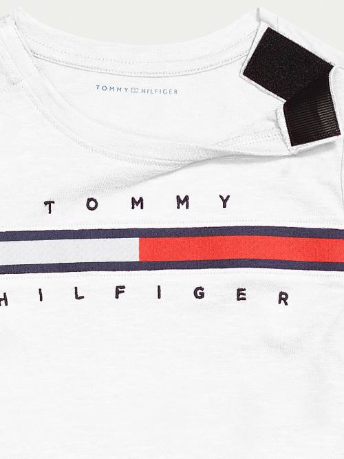 Tommy Hilfiger Adaptive Pure Cotton Logo Dekleta Majice Bela | TH398RYG