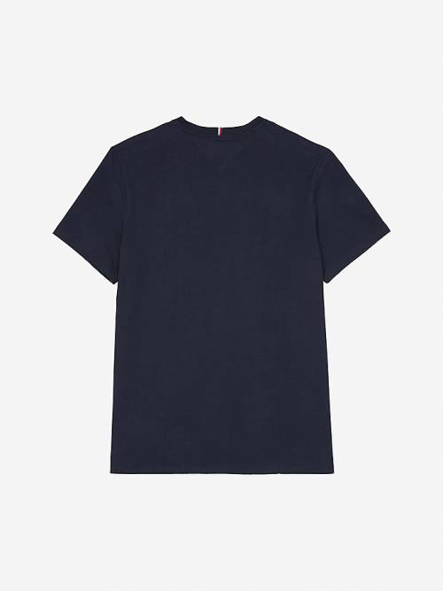 Tommy Hilfiger Adaptive Pure Cotton Logo Moški Majice Modra | TH527QJT