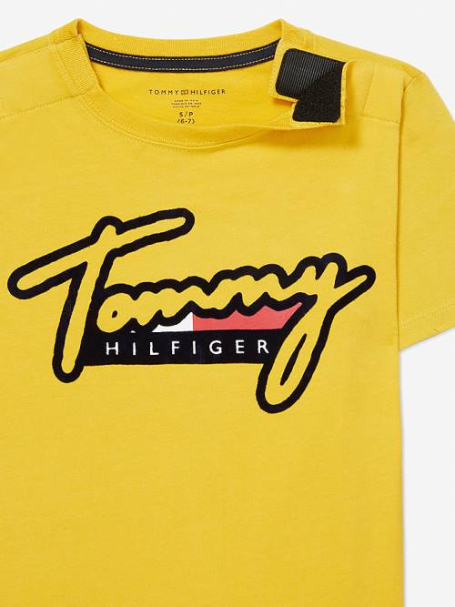 Tommy Hilfiger Adaptive Pure Cotton Logo Fantje Majice Rumena | TH546ADI