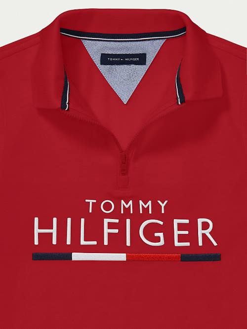 Tommy Hilfiger Adaptive Pure Cotton Polo Fantje Majice Rdeča | TH539ZAJ