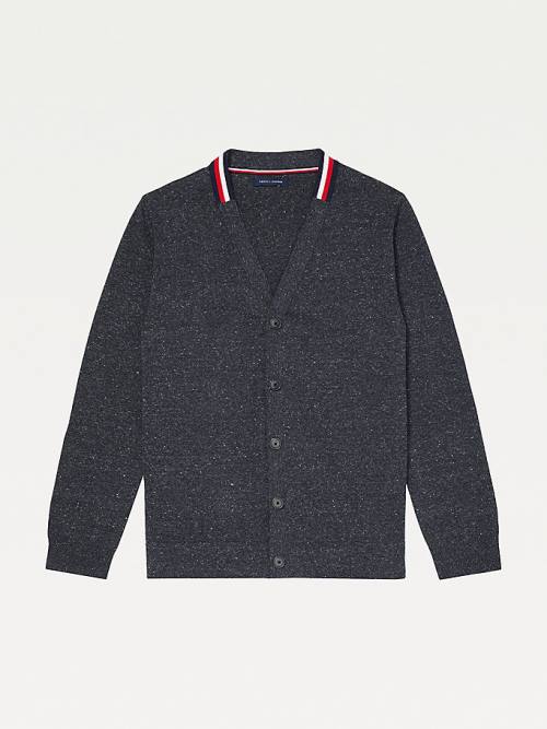 Tommy Hilfiger Adaptive Signature Collar Cardigan Moški Puloverji Črna | TH526AKI