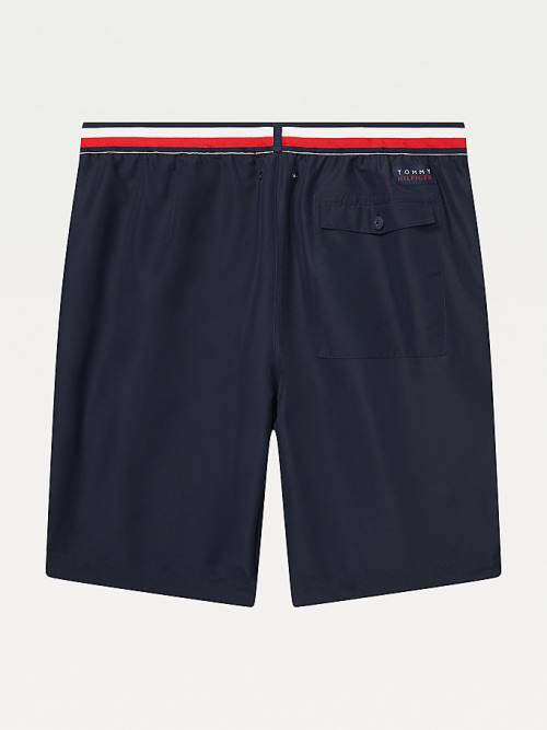 Tommy Hilfiger Adaptive Signature Mid-Length Shorts Moški Kopalke Modra | TH596NTS