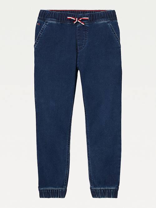 Tommy Hilfiger Adaptive Slim Straight Denim Joggers Fantje Kavbojke Modra | TH701PDU