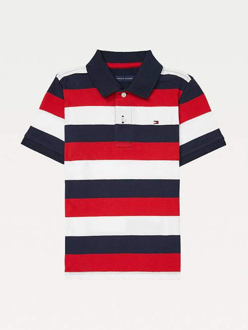 Tommy Hilfiger Adaptive Stripe Polo Fantje Majice Modra | TH570QYF