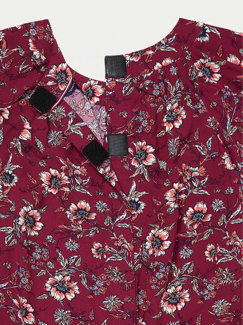 Tommy Hilfiger Adaptive Viscose Floral Print Top Ženske Majice Rdeča | TH389CJT