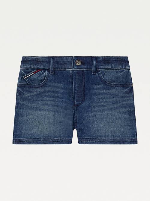 Tommy Hilfiger Adaptive Washed Denim Dekleta Kratke Hlače Modra | TH891LAD