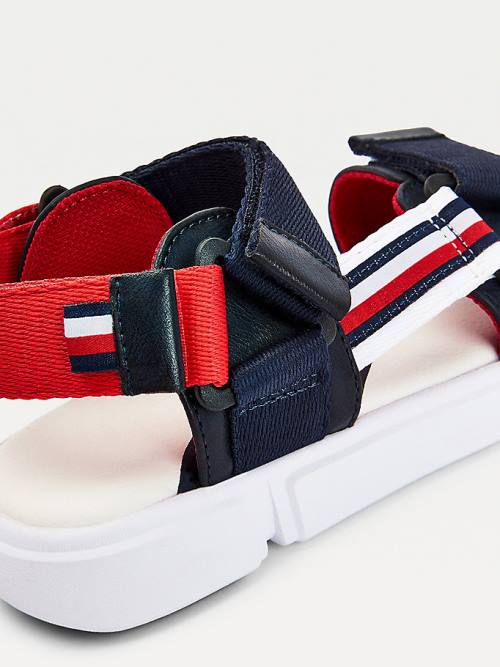 Tommy Hilfiger Adjustable Contrast Strap Fantje Sandali Modra | TH096DOS