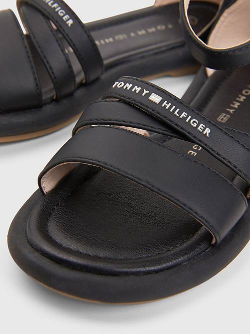 Tommy Hilfiger Ankle Strap Logo Dekleta Sandali Črna | TH197LHM