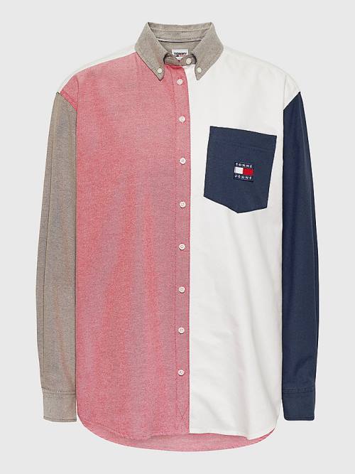 Tommy Hilfiger Archive Colour-Blocked Overshirt Ženske Srajce Modra | TH462UDW