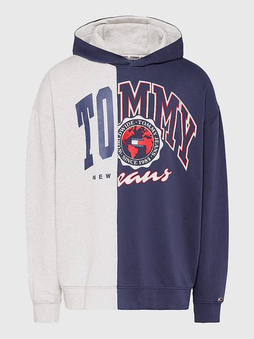 Tommy Hilfiger Archive Organic Cotton Logo Moški Pulover s kapuco Modra | TH563YXN