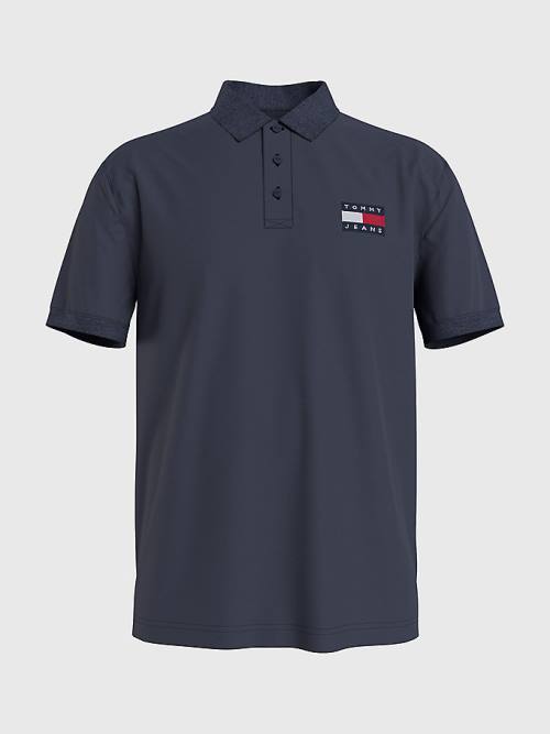 Tommy Hilfiger Badge Lightweight Regular Fit Moški Polo Majica Modra | TH270GUE