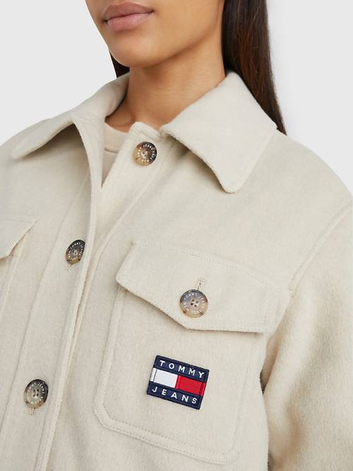 Tommy Hilfiger Badge Pocket Shacket Ženske Jakne Bež | TH502OHP