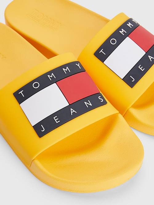 Tommy Hilfiger Badge Pool Slides Moški Sandali Oranžna | TH612TIG