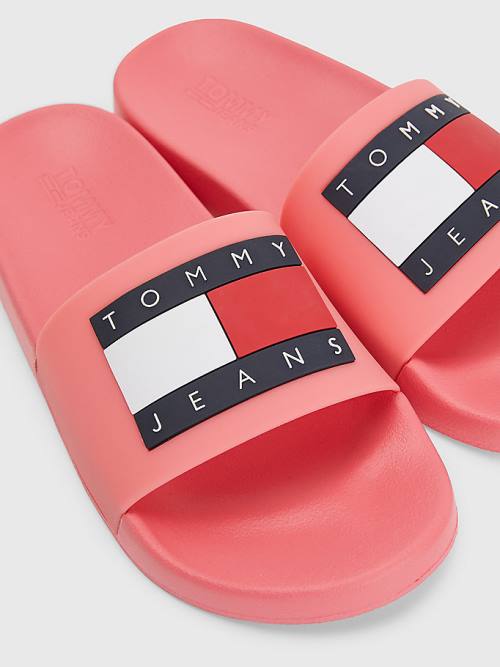 Tommy Hilfiger Badge Slides Ženske Sandali Roza | TH142ZWV