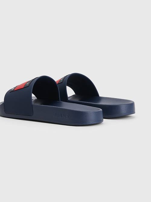 Tommy Hilfiger Badge Slides Ženske Sandali Modra | TH546PUB