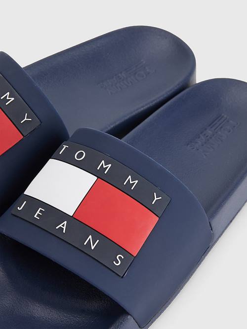 Tommy Hilfiger Badge Slides Ženske Sandali Modra | TH546PUB