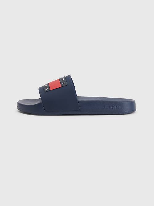 Tommy Hilfiger Badge Slides Ženske Sandali Modra | TH546PUB