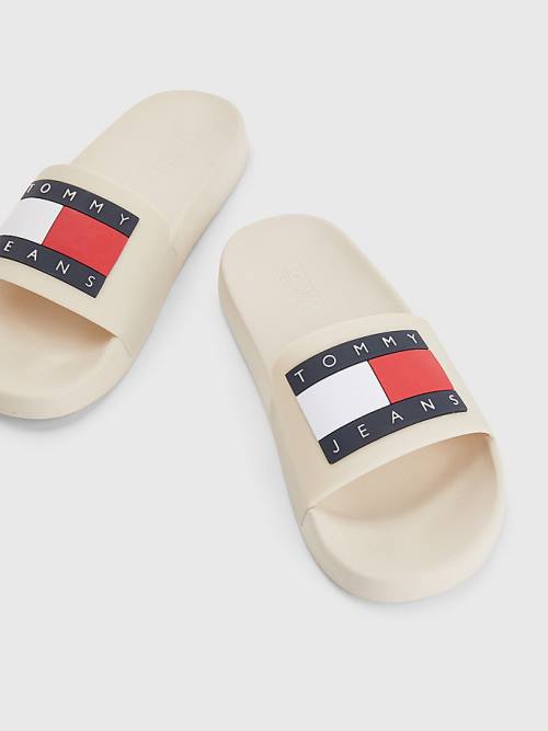 Tommy Hilfiger Badge Slides Ženske Sandali Bež | TH739INO