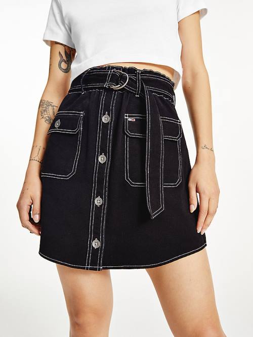 Tommy Hilfiger Belted Mini Ženske Krilo Črna | TH185KQE