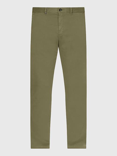 Tommy Hilfiger Bleecker Satin Slim Fit Chinos Moški Hlače Rjav | TH174DKH