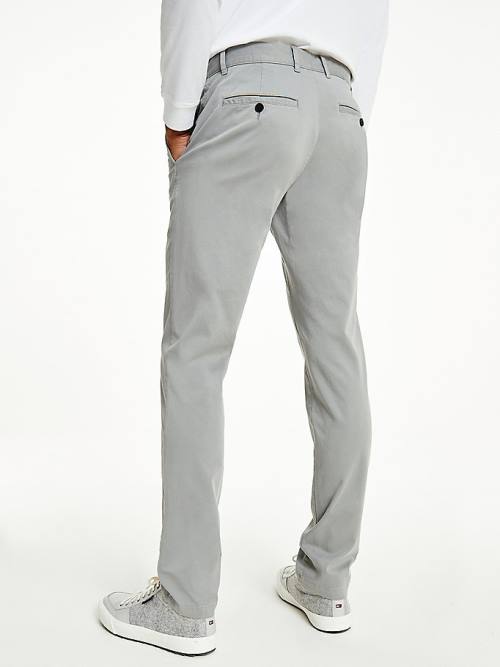 Tommy Hilfiger Bleecker Satin Slim Fit Chinos Moški Hlače Siva | TH294CKS