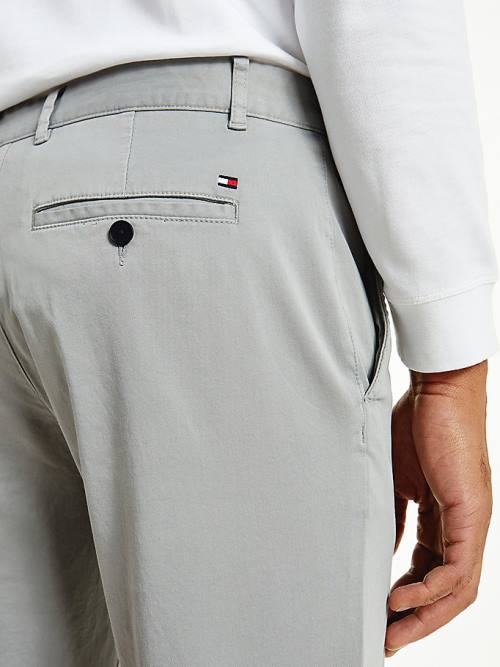 Tommy Hilfiger Bleecker Satin Slim Fit Chinos Moški Hlače Siva | TH294CKS