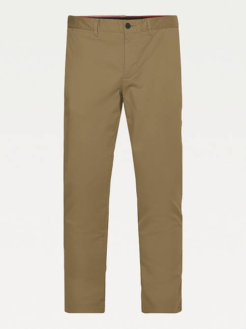 Tommy Hilfiger Bleecker Satin Slim Fit Chinos Moški Hlače Rjav | TH384DKN