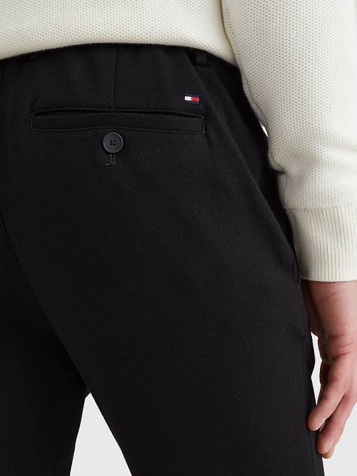 Tommy Hilfiger Bleecker Slim Fit Jersey Chinos Moški Hlače Črna | TH653EAX