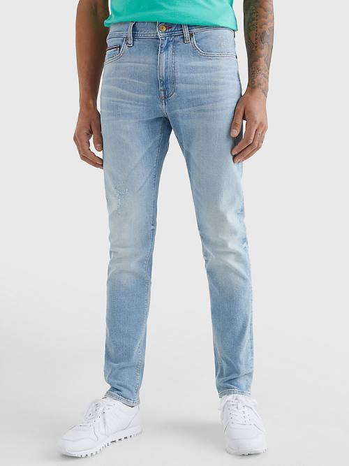 Tommy Hilfiger Bleecker Slim Nine-Years Worn Moški Kavbojke Denim | TH075UPN