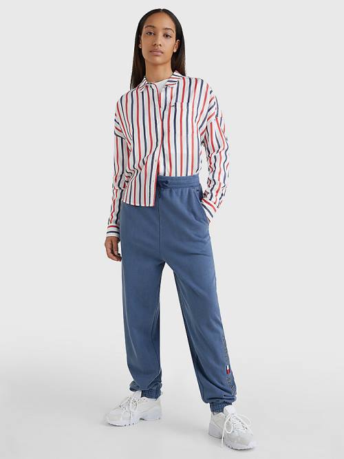 Tommy Hilfiger Boxy Stripe Ženske Srajce Bela | TH746PKR