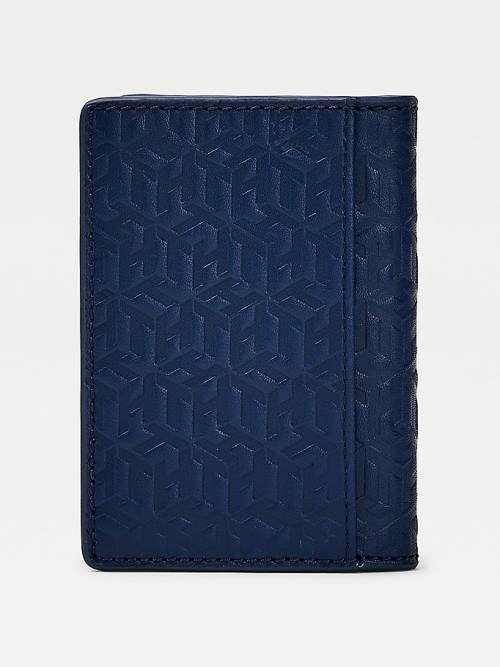 Tommy Hilfiger Business Monogram Bifold Card Holder Moški Denarnice Modra | TH407PDN