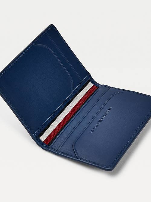 Tommy Hilfiger Business Monogram Bifold Card Holder Moški Denarnice Modra | TH407PDN