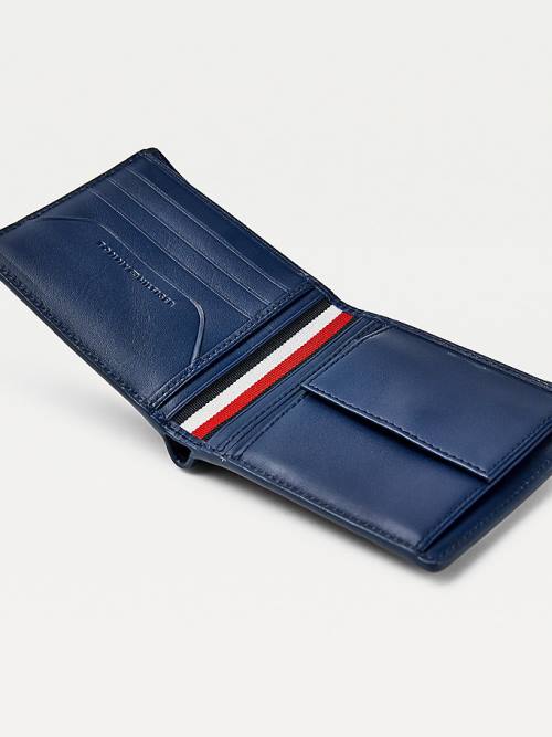 Tommy Hilfiger Business Monogram Extra Cards Coin Moški Denarnice Modra | TH402GNZ