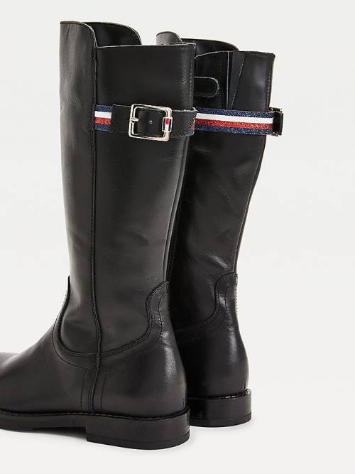 Tommy Hilfiger Calf Leather Dekleta Škornji Črna | TH953WSF