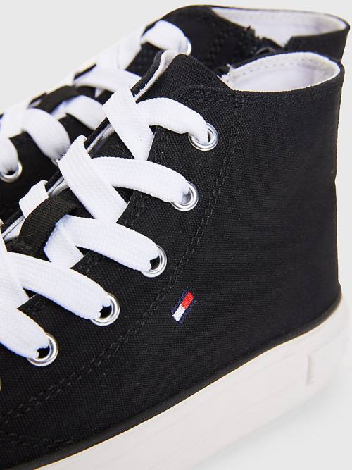 Tommy Hilfiger Canvas Chunky High-Top Dekleta Superge Črna | TH138AYR