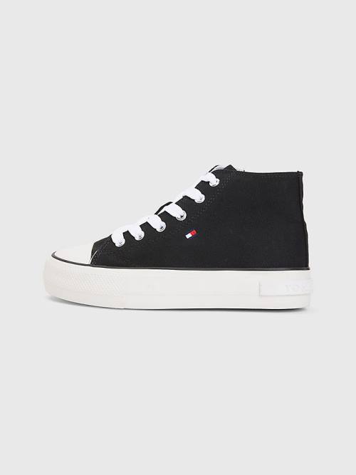 Tommy Hilfiger Canvas Chunky High-Top Dekleta Superge Črna | TH138AYR