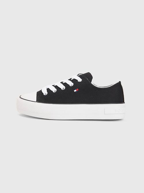 Tommy Hilfiger Canvas Chunky Low-Top Dekleta Superge Črna | TH798FHM