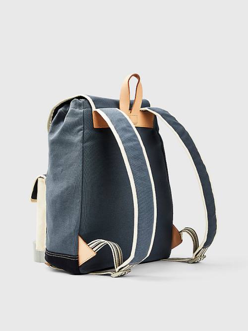 Tommy Hilfiger Canvas Flap Backpack Moški Torbice Modra | TH840XZP