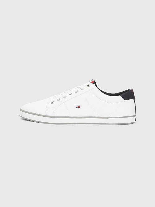 Tommy Hilfiger Canvas Lace Up Moški Superge Bela | TH142YJI