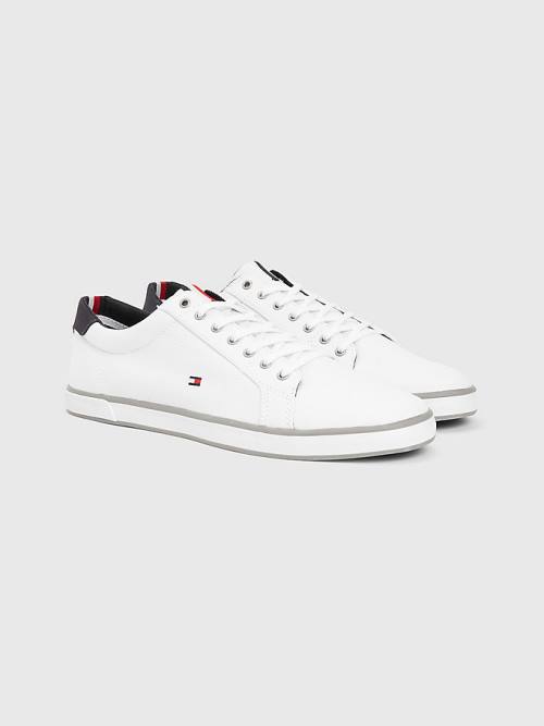 Tommy Hilfiger Canvas Lace Up Moški Superge Bela | TH142YJI