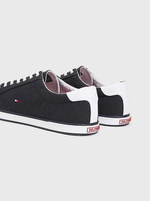 Tommy Hilfiger Canvas Lace Up Moški Superge Modra | TH530LKX