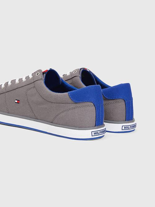 Tommy Hilfiger Canvas Lace Up Moški Superge Siva | TH873AYQ